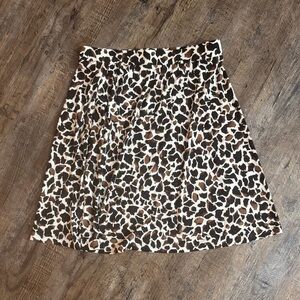 Leota Leopard Print A-Line Skirt MEDIUM